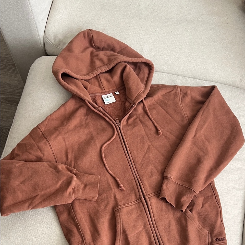 Tna sweat fleece Brown zip up Hoodie